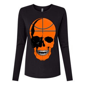 Basketball Skeleton Bone Skull Womens Cotton Relaxed Long Sleeve T-Shirt