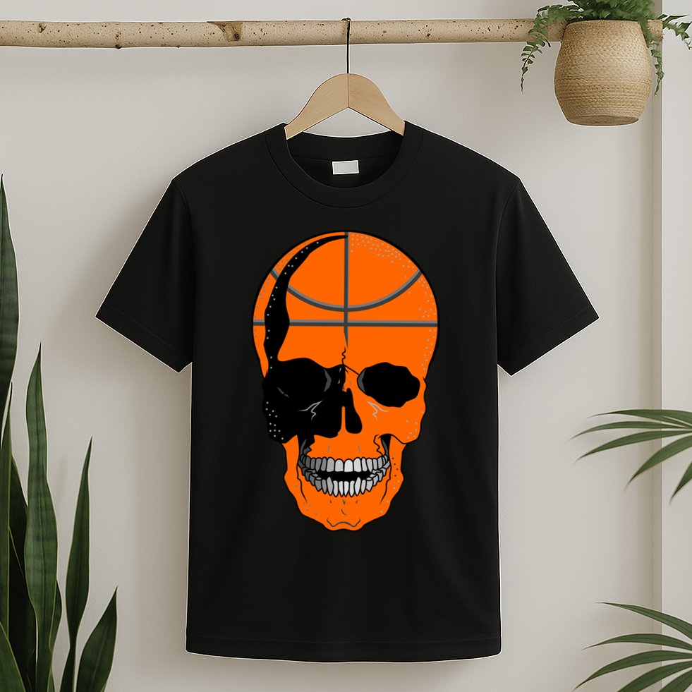 Basketball Skeleton Bone Skull T-Shirt