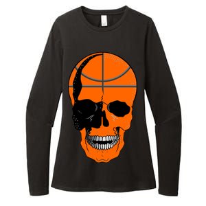 Basketball Skeleton Bone Skull Womens CVC Long Sleeve Shirt