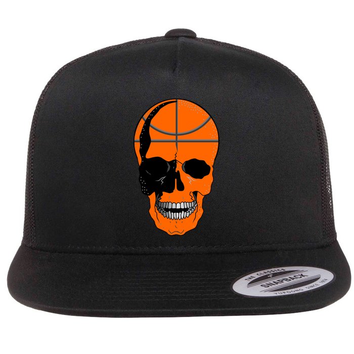 Basketball Skeleton Bone Skull Flat Bill Trucker Hat