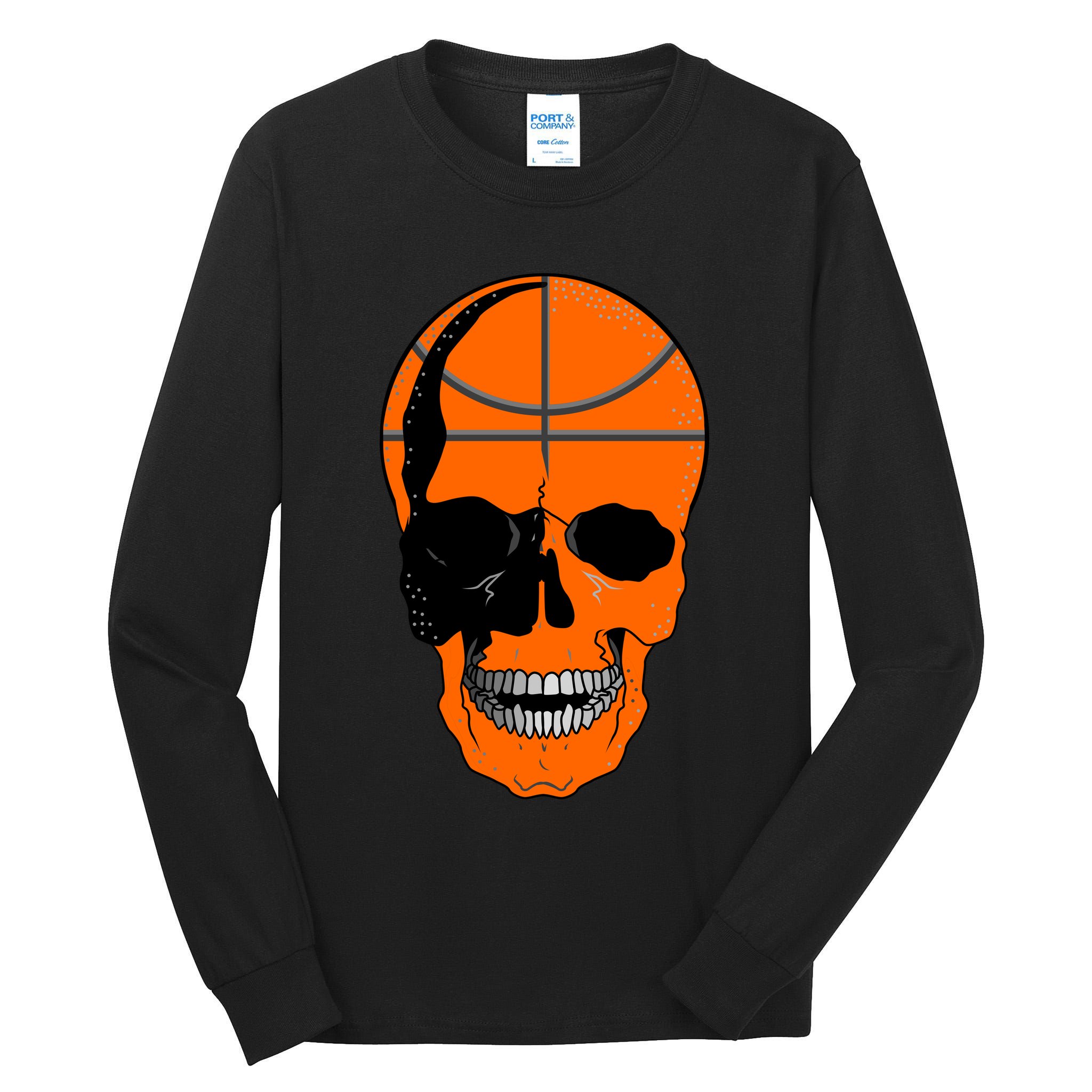 Basketball Skeleton Bone Skull Tall Long Sleeve T-Shirt