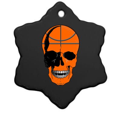 Basketball Skeleton Bone Skull Ceramic Star Ornament