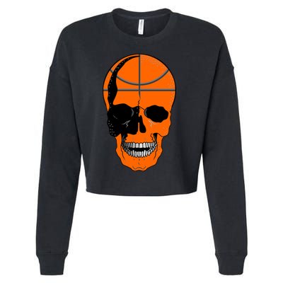 Basketball Skeleton Bone Skull Cropped Pullover Crew