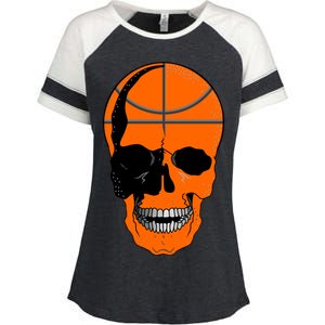 Basketball Skeleton Bone Skull Enza Ladies Jersey Colorblock Tee