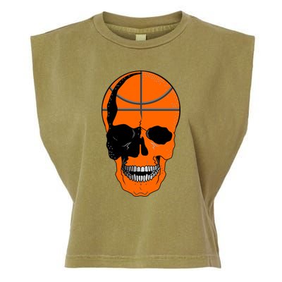 Basketball Skeleton Bone Skull Garment-Dyed Women's Muscle Tee