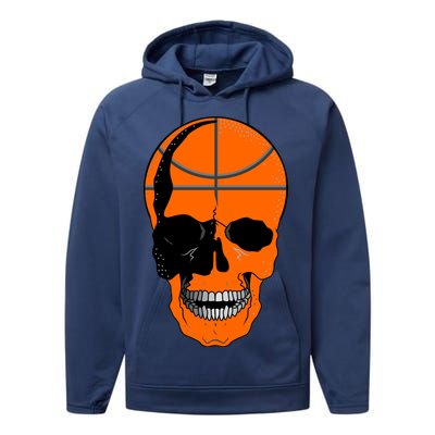 Basketball Skeleton Bone Skull Performance Fleece Hoodie