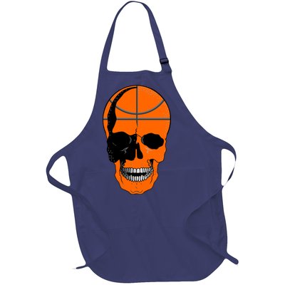 Basketball Skeleton Bone Skull Full-Length Apron With Pockets