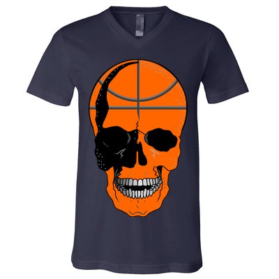 Basketball Skeleton Bone Skull V-Neck T-Shirt