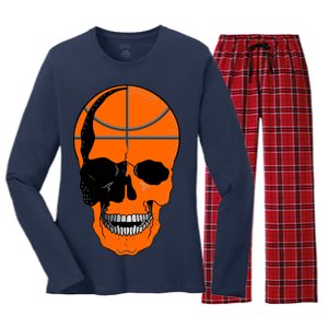 Basketball Skeleton Bone Skull Women's Long Sleeve Flannel Pajama Set 