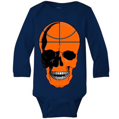 Basketball Skeleton Bone Skull Baby Long Sleeve Bodysuit