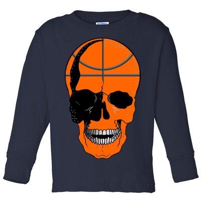 Basketball Skeleton Bone Skull Toddler Long Sleeve Shirt