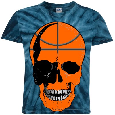 Basketball Skeleton Bone Skull Kids Tie-Dye T-Shirt