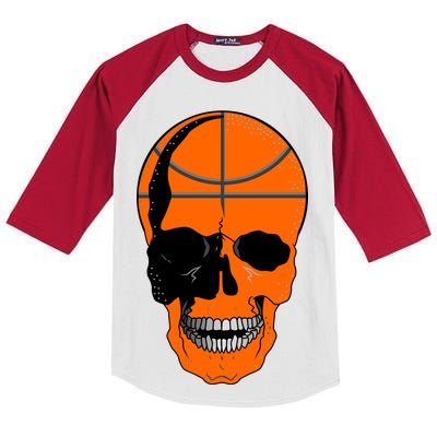 Basketball Skeleton Bone Skull Kids Colorblock Raglan Jersey