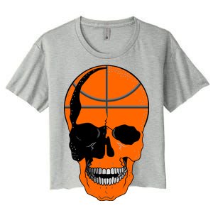 Basketball Skeleton Bone Skull Women's Crop Top Tee