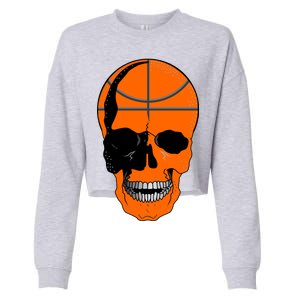 Basketball Skeleton Bone Skull Cropped Pullover Crew