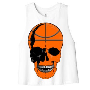 Basketball Skeleton Bone Skull Women's Racerback Cropped Tank