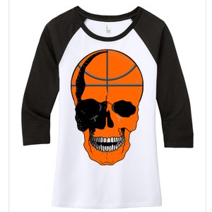 Basketball Skeleton Bone Skull Women's Tri-Blend 3/4-Sleeve Raglan Shirt