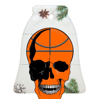 Basketball Skeleton Bone Skull Ceramic Bell Ornament