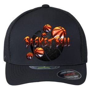 Basketball Stone Logo Flexfit Unipanel Trucker Cap