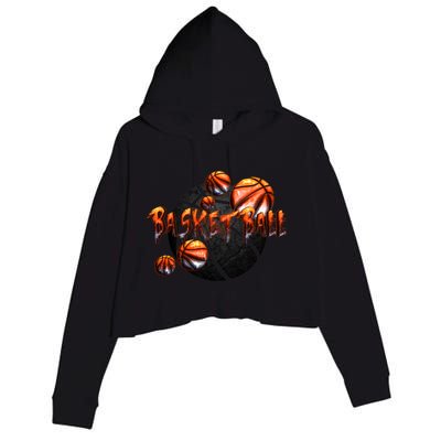 Basketball Stone Logo Crop Fleece Hoodie