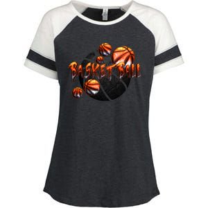 Basketball Stone Logo Enza Ladies Jersey Colorblock Tee