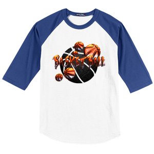 Basketball Stone Logo Baseball Sleeve Shirt