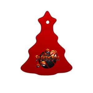 Basketball Stone Logo Ceramic Tree Ornament