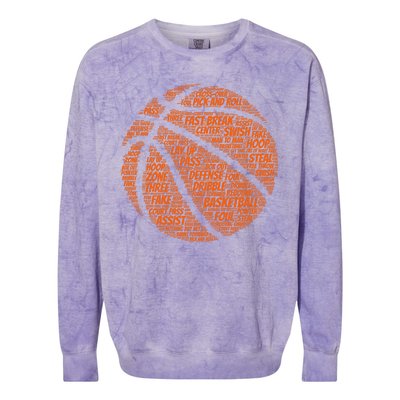 Basketball Word Text Art Colorblast Crewneck Sweatshirt