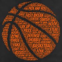 Basketball Word Text Art Garment-Dyed Heavyweight T-Shirt