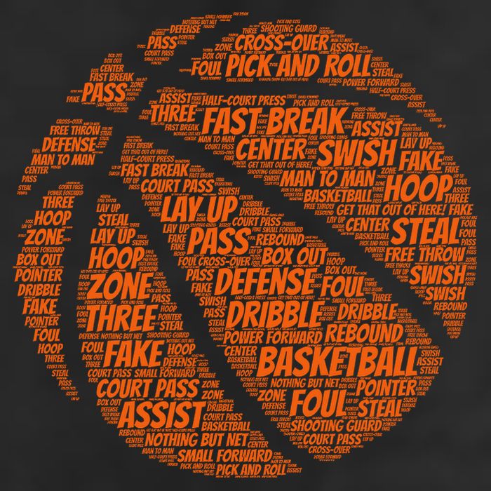 Basketball Word Text Art Garment-Dyed Heavyweight T-Shirt