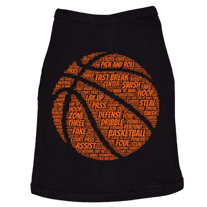 Basketball Word Text Art Doggie Tank