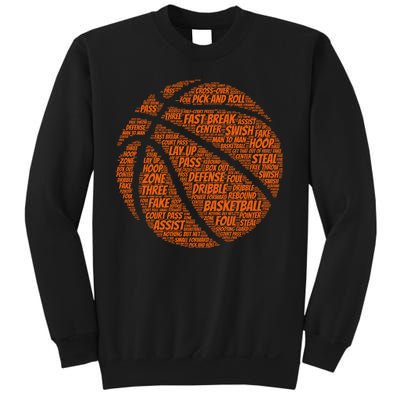 Basketball Word Text Art Sweatshirt