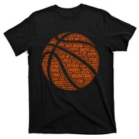 Basketball Word Text Art T-Shirt