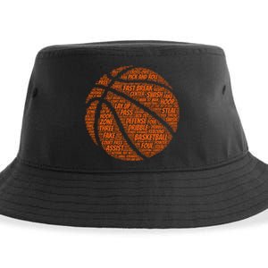 Basketball Word Text Art Sustainable Bucket Hat