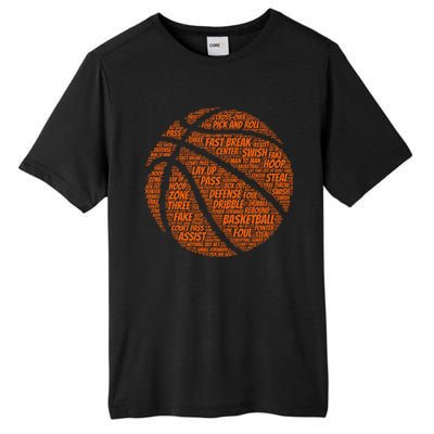 Basketball Word Text Art Tall Fusion ChromaSoft Performance T-Shirt