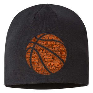 Basketball Word Text Art Sustainable Beanie