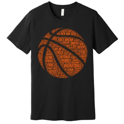 Basketball Word Text Art Premium T-Shirt