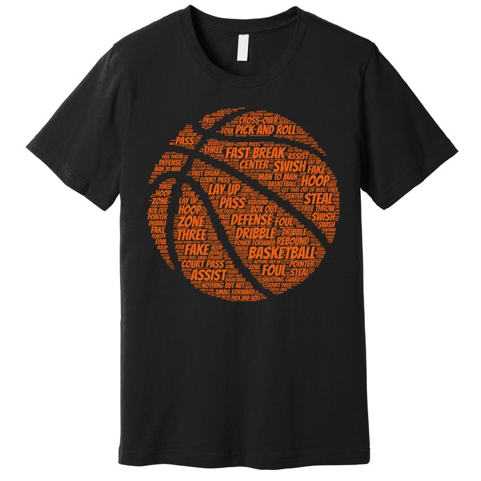 Basketball Word Text Art Premium T-Shirt