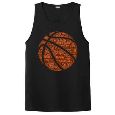 Basketball Word Text Art PosiCharge Competitor Tank