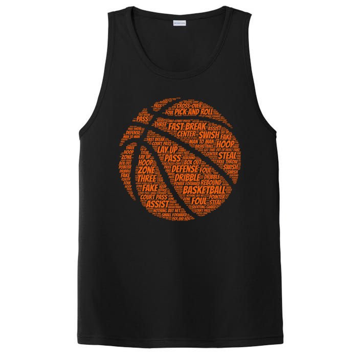 Basketball Word Text Art PosiCharge Competitor Tank