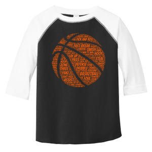 Basketball Word Text Art Toddler Fine Jersey T-Shirt