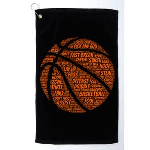 Basketball Word Text Art Platinum Collection Golf Towel