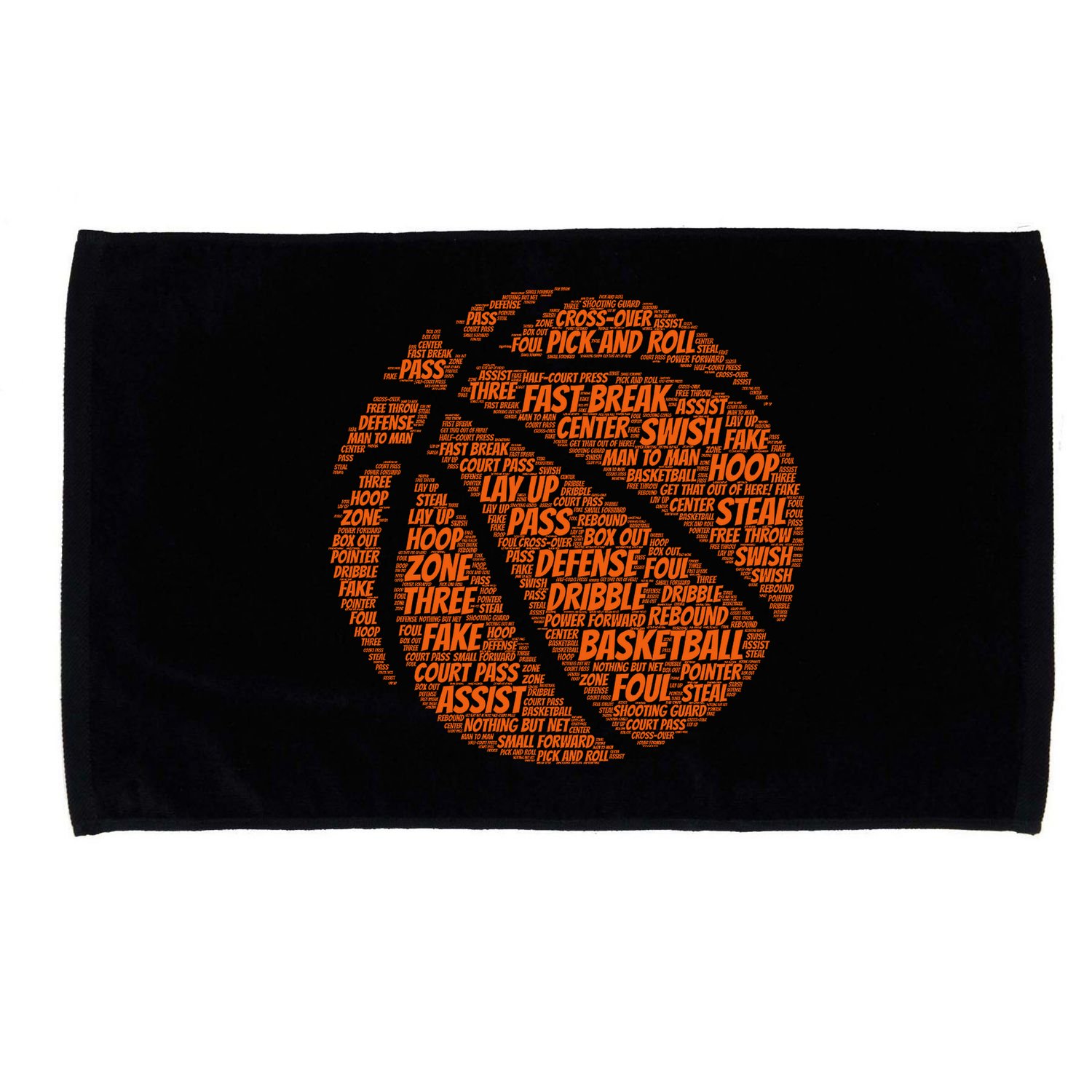 Basketball Word Text Art Microfiber Hand Towel