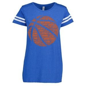 Basketball Word Text Art Enza Ladies Jersey Football T-Shirt