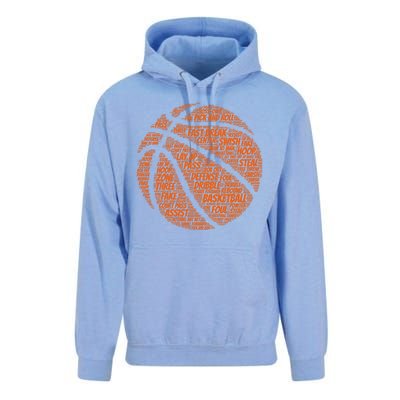 Basketball Word Text Art Unisex Surf Hoodie