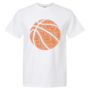 Basketball Word Text Art Garment-Dyed Heavyweight T-Shirt