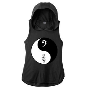 Bass & Treble Yin Yang Signs Ladies PosiCharge Tri-Blend Wicking Draft Hoodie Tank