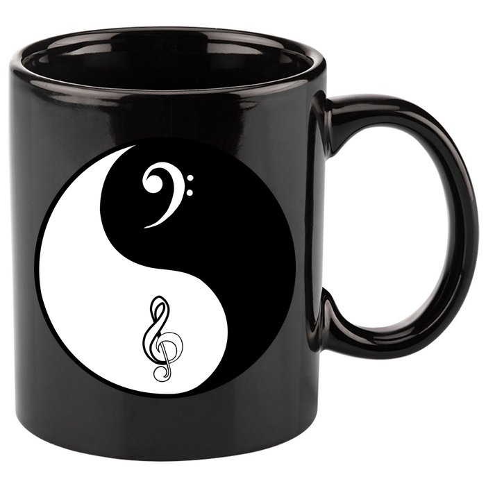 Bass & Treble Yin Yang Signs 11oz C Handle Ceramic Mug