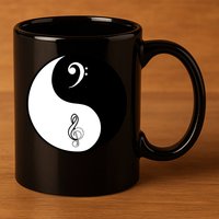 Bass & Treble Yin Yang Signs 11oz C Handle Ceramic Mug