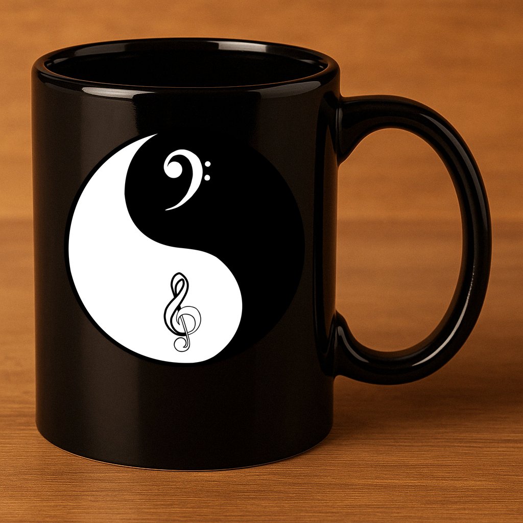 Bass & Treble Yin Yang Signs 11oz C Handle Ceramic Mug